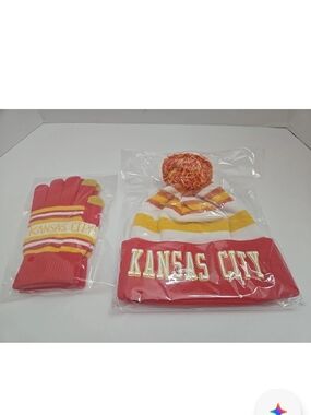 Kansas City Chiefs Winter Hat & Gloves Set New NFL Style